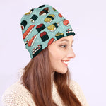 Colorful Sushi And Rolls Pattern Print Beanie