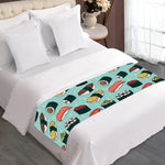 Colorful Sushi And Rolls Pattern Print Bed Runner