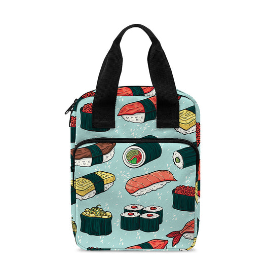 Colorful Sushi And Rolls Pattern Print Bible Tote Bag