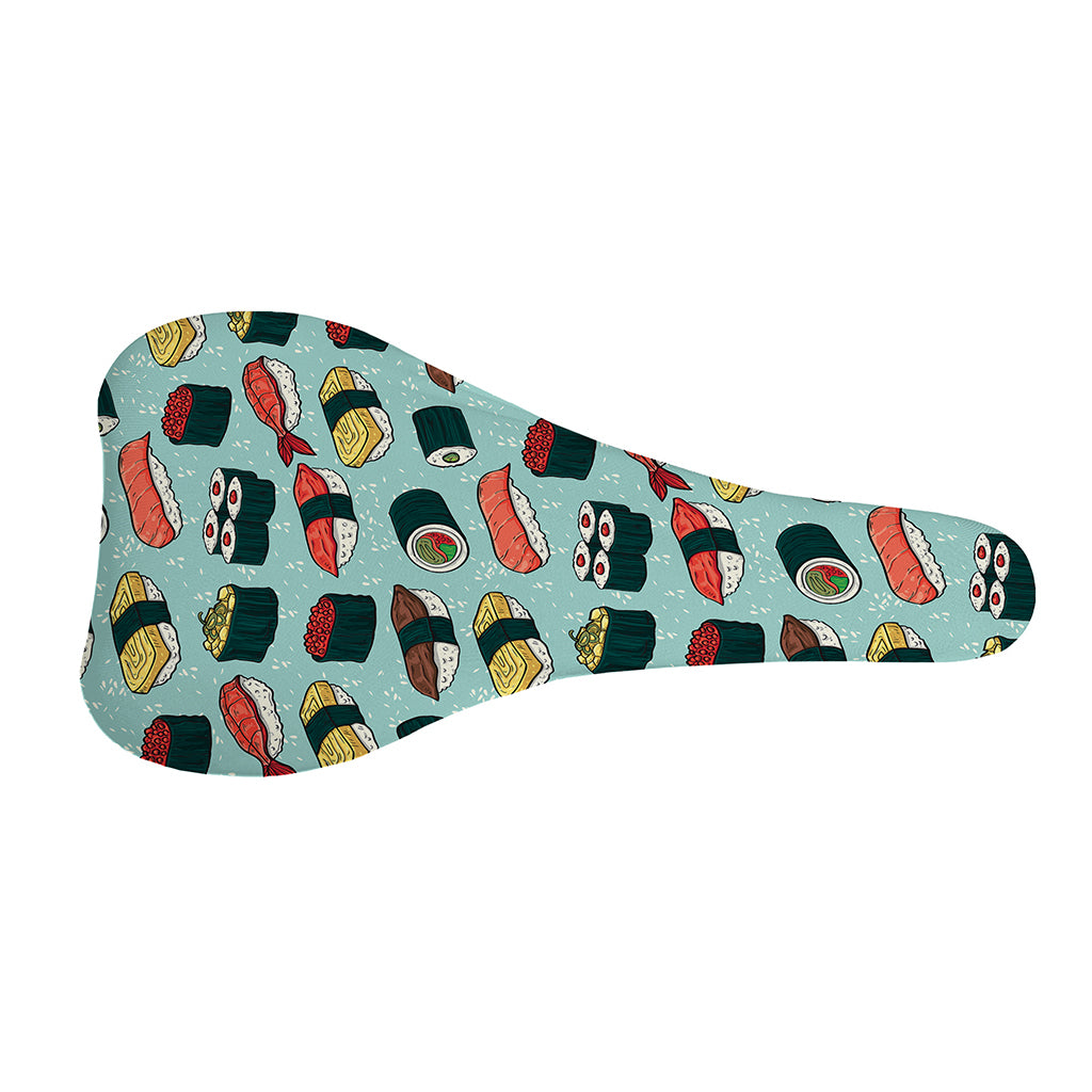 Colorful Sushi And Rolls Pattern Print Bicycle Seat Cover