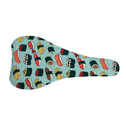Colorful Sushi And Rolls Pattern Print Bicycle Seat Cover