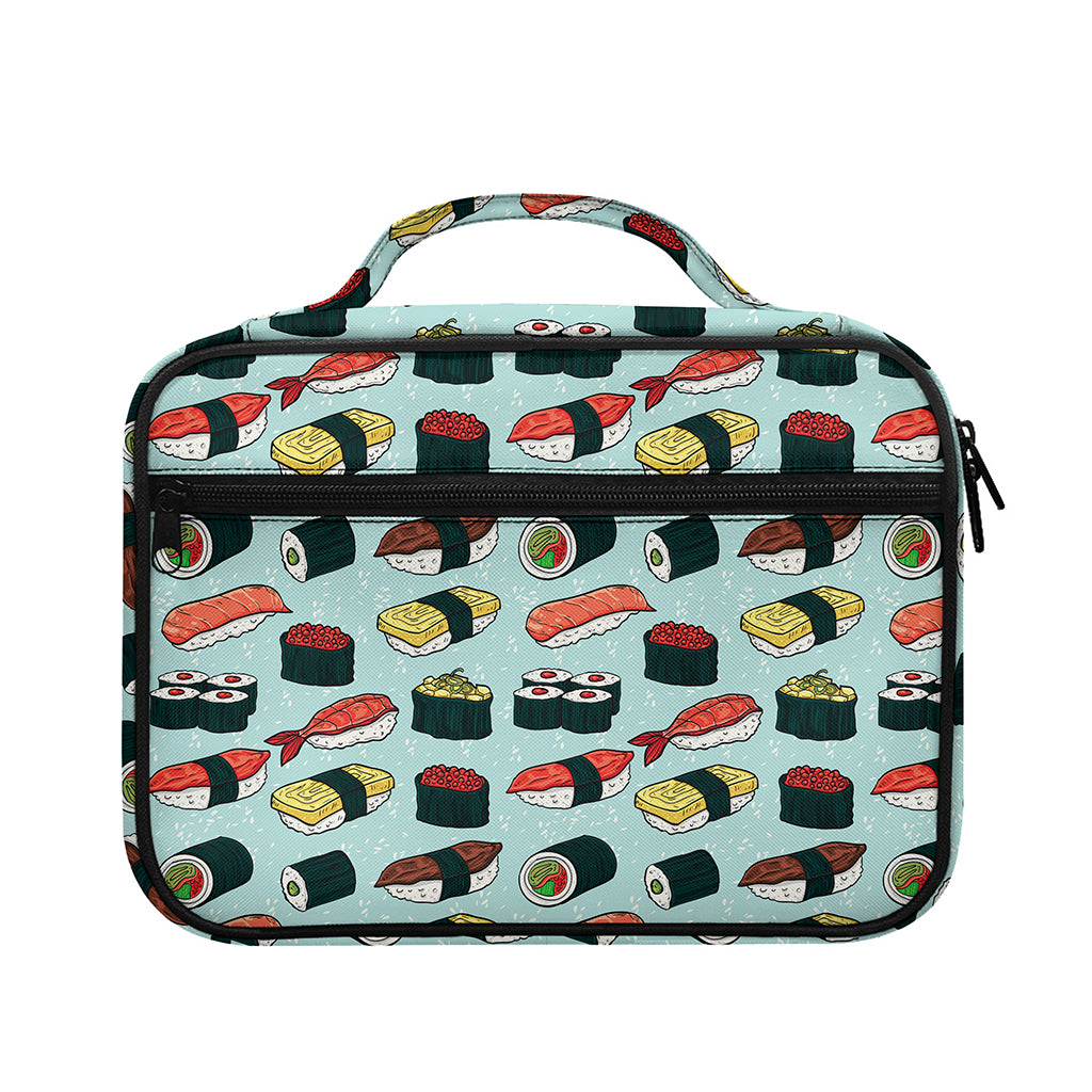 Colorful Sushi And Rolls Pattern Print Briefcase Bible Bag