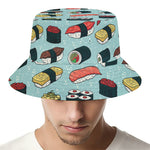 Colorful Sushi And Rolls Pattern Print Bucket Hat