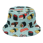 Colorful Sushi And Rolls Pattern Print Bucket Hat