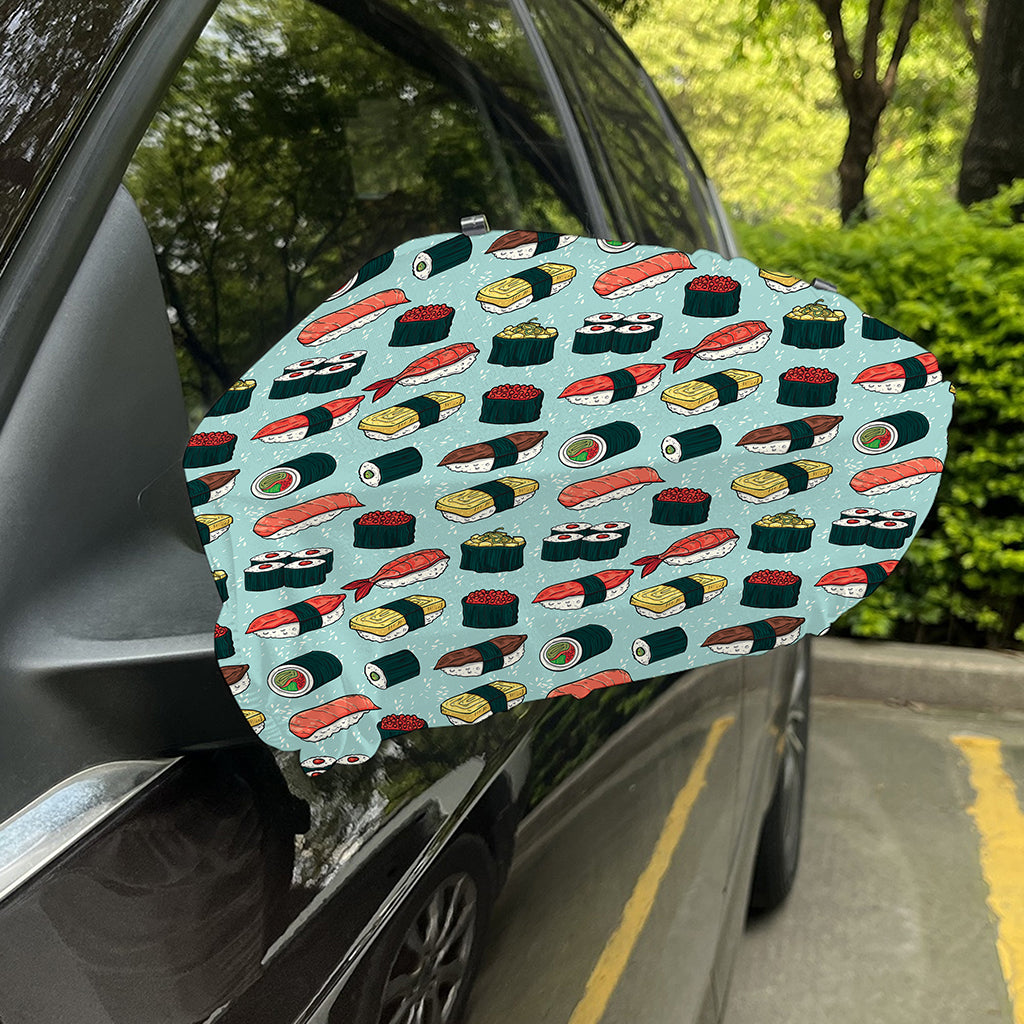 Colorful Sushi And Rolls Pattern Print Car Side Mirror Covers