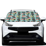 Colorful Sushi And Rolls Pattern Print Car Windshield Snow Cover