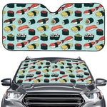 Colorful Sushi And Rolls Pattern Print Car Windshield Sun Shade