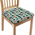 Colorful Sushi And Rolls Pattern Print Chair Cushion Cover