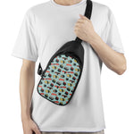 Colorful Sushi And Rolls Pattern Print Chest Bag