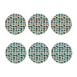 Colorful Sushi And Rolls Pattern Print Coaster Set