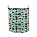 Colorful Sushi And Rolls Pattern Print Collapsible Laundry Basket