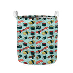 Colorful Sushi And Rolls Pattern Print Collapsible Laundry Basket
