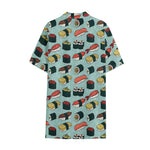 Colorful Sushi And Rolls Pattern Print Cotton Hawaiian Shirt