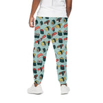 Colorful Sushi And Rolls Pattern Print Cotton Pants