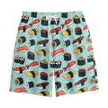 Colorful Sushi And Rolls Pattern Print Cotton Shorts
