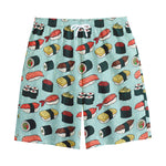 Colorful Sushi And Rolls Pattern Print Cotton Shorts