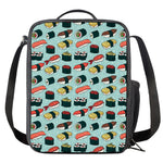 Colorful Sushi And Rolls Pattern Print Crossbody Lunch Bag