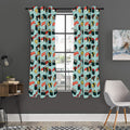 Colorful Sushi And Rolls Pattern Print Grommet Curtain Panels