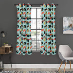 Colorful Sushi And Rolls Pattern Print Curtain