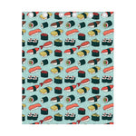 Colorful Sushi And Rolls Pattern Print Curtain
