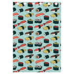 Colorful Sushi And Rolls Pattern Print Curtain