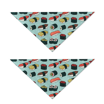 Colorful Sushi And Rolls Pattern Print Dog Bandana