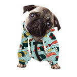 Colorful Sushi And Rolls Pattern Print Dog Zip Up Hoodie