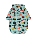 Colorful Sushi And Rolls Pattern Print Dog Zip Up Hoodie
