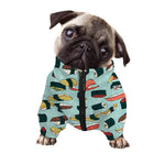 Colorful Sushi And Rolls Pattern Print Dog Zip Up Jacket