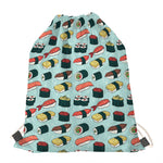 Colorful Sushi And Rolls Pattern Print Drawstring Bag