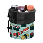 Colorful Sushi And Rolls Pattern Print Drawstring Makeup Bag