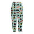 Colorful Sushi And Rolls Pattern Print Fleece Lined Knit Pants