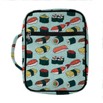 Colorful Sushi And Rolls Pattern Print Front Pocket Bible Bag