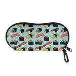 Colorful Sushi And Rolls Pattern Print Glasses Case