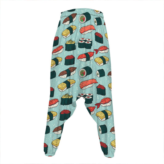 Colorful Sushi And Rolls Pattern Print Hammer Pants