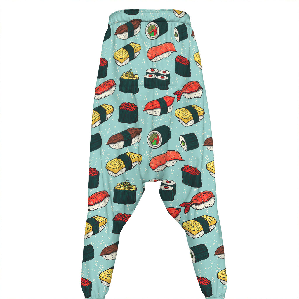 Colorful Sushi And Rolls Pattern Print Hammer Pants