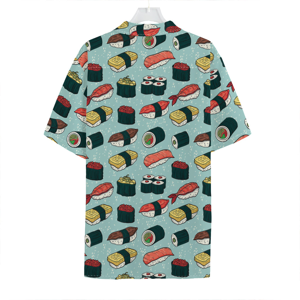 Colorful Sushi And Rolls Pattern Print Hawaiian Shirt