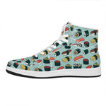 Colorful Sushi And Rolls Pattern Print High Top Leather Sneakers