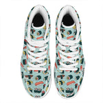 Colorful Sushi And Rolls Pattern Print High Top Leather Sneakers