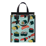 Colorful Sushi And Rolls Pattern Print Insulated Lunch Tote