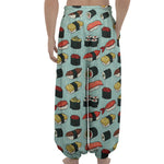 Colorful Sushi And Rolls Pattern Print Lantern Pants