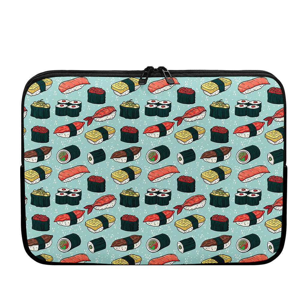 Colorful Sushi And Rolls Pattern Print Laptop Sleeve