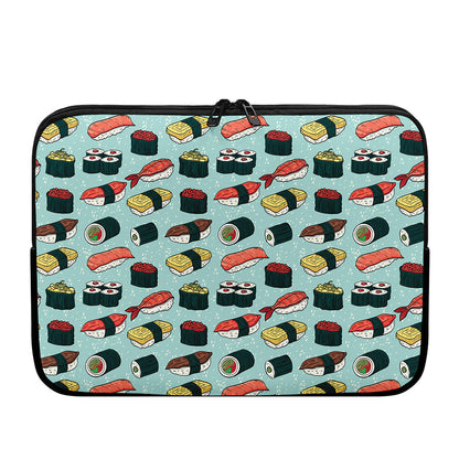Colorful Sushi And Rolls Pattern Print Laptop Sleeve