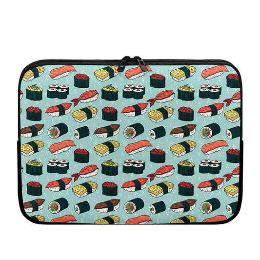Colorful Sushi And Rolls Pattern Print Laptop Sleeve