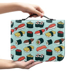 Colorful Sushi And Rolls Pattern Print Leather Bible Cover