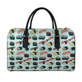 Colorful Sushi And Rolls Pattern Print Leather Duffel Bag