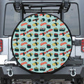 Colorful Sushi And Rolls Pattern Print Leather Spare Tire Cover