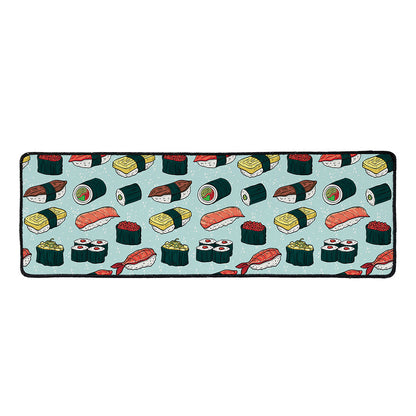 Colorful Sushi And Rolls Pattern Print Long Kitchen Mat