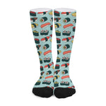 Colorful Sushi And Rolls Pattern Print Long Socks