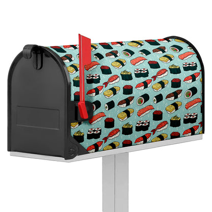 Colorful Sushi And Rolls Pattern Print Mailbox Cover